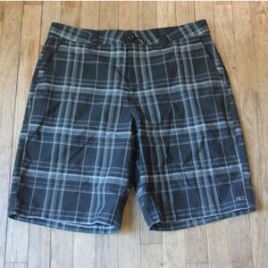Vtg ONeill Mens Plaid Shorts Size 36 Gray Black Casual‎ Athletic Golf Active
